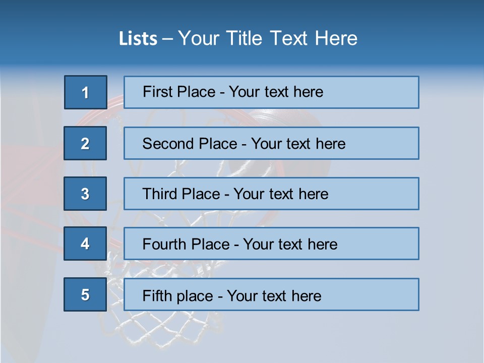 Basketball On The Rim PowerPoint Template