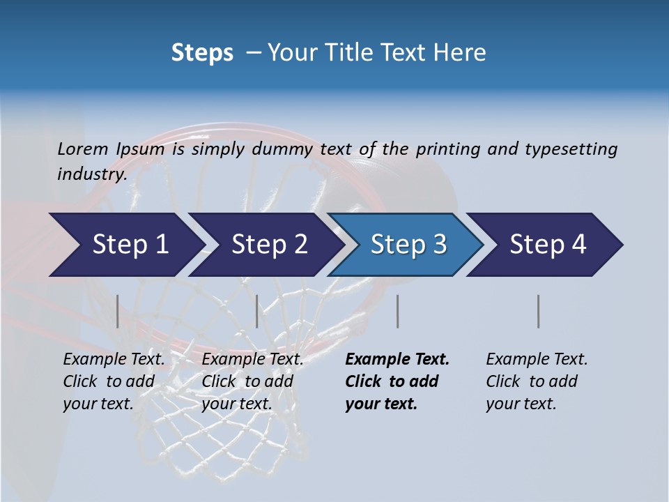 Basketball On The Rim PowerPoint Template