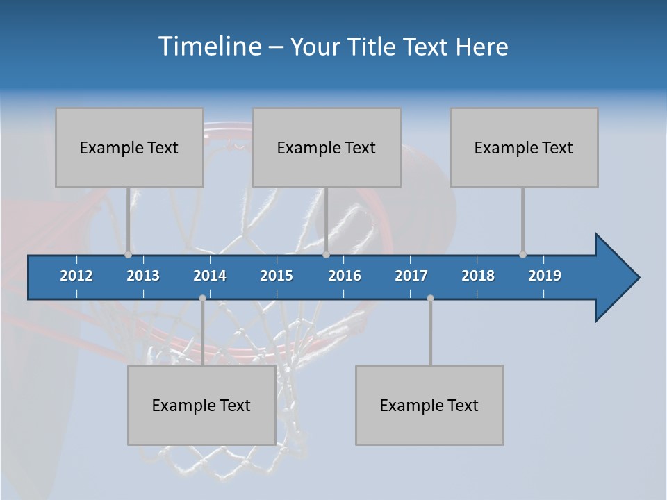 Basketball On The Rim PowerPoint Template