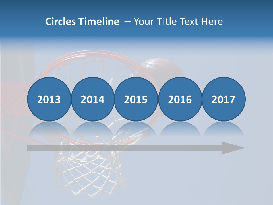Basketball On The Rim PowerPoint Template