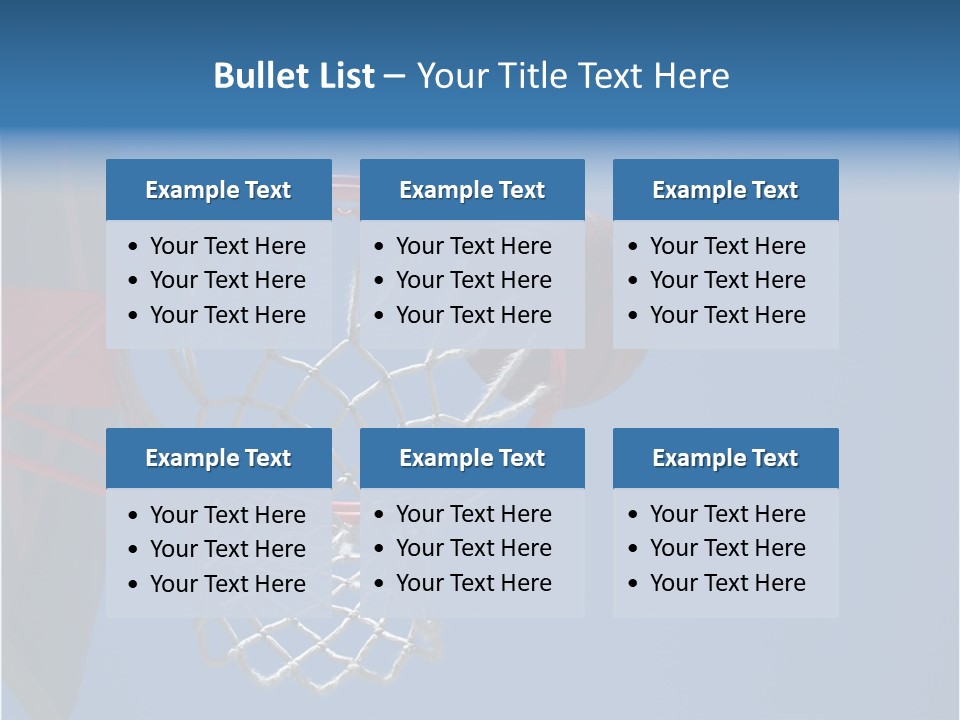 Basketball On The Rim PowerPoint Template