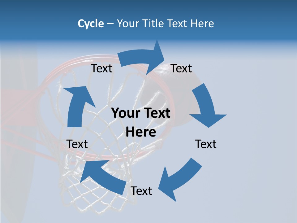 Basketball On The Rim PowerPoint Template