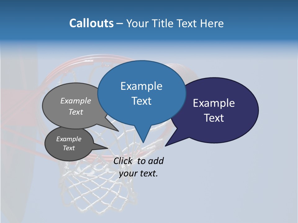 Basketball On The Rim PowerPoint Template