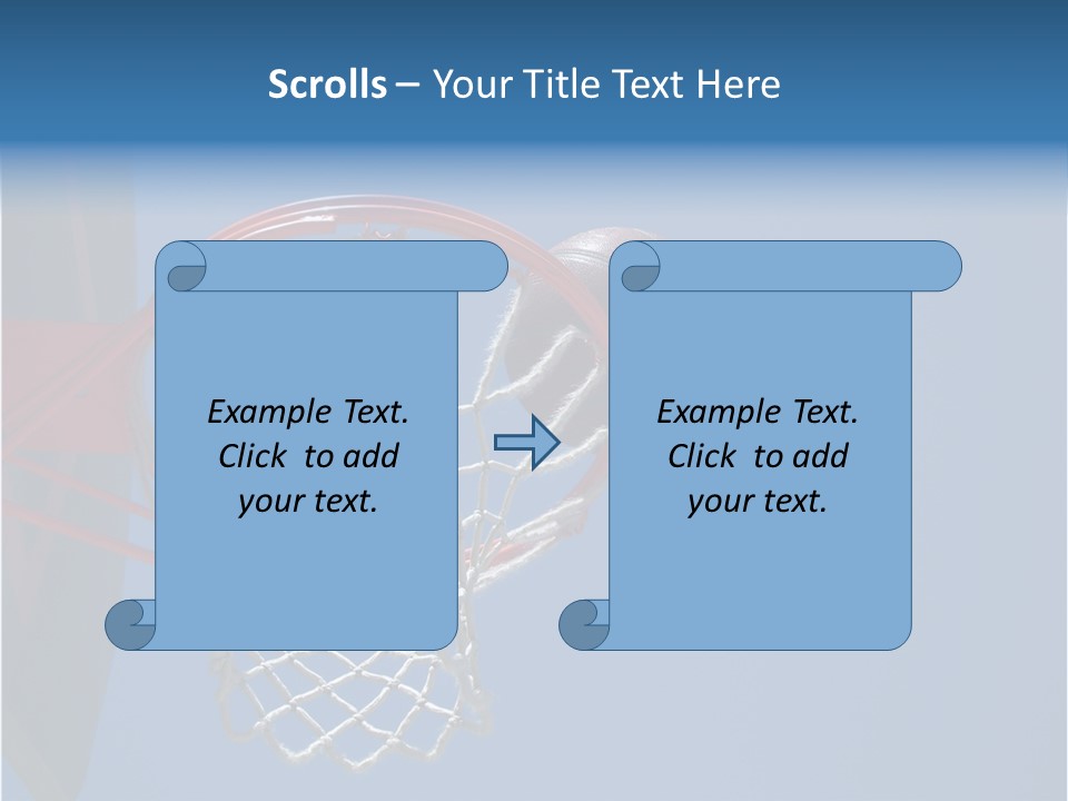 Basketball On The Rim PowerPoint Template