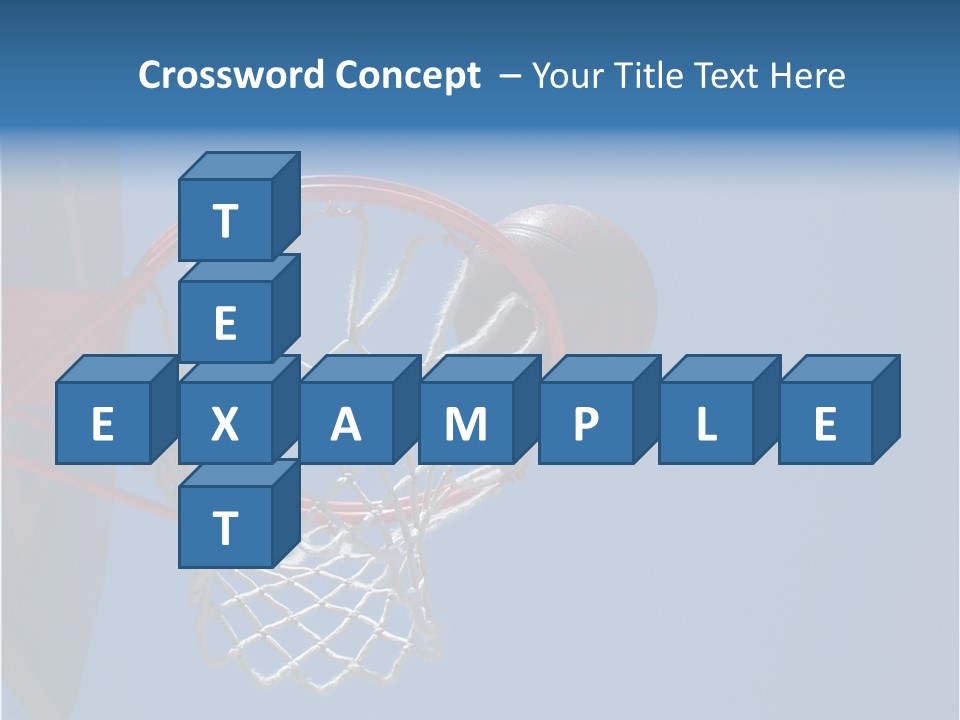 Basketball On The Rim PowerPoint Template