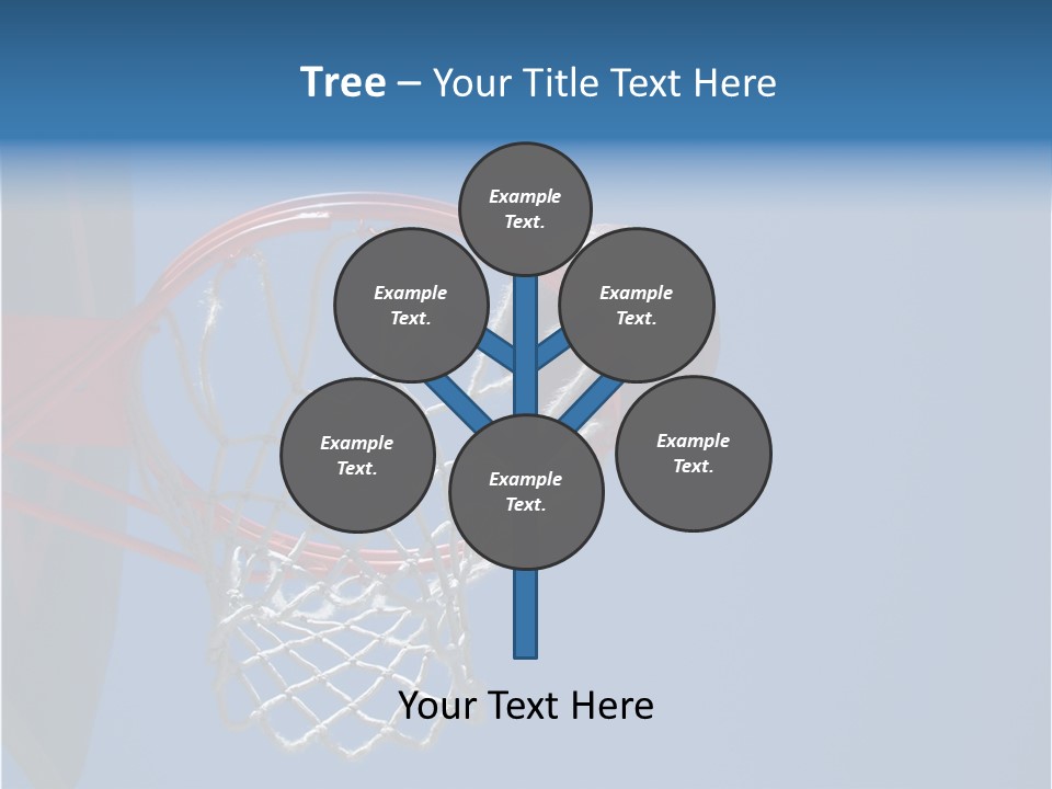 Basketball On The Rim PowerPoint Template