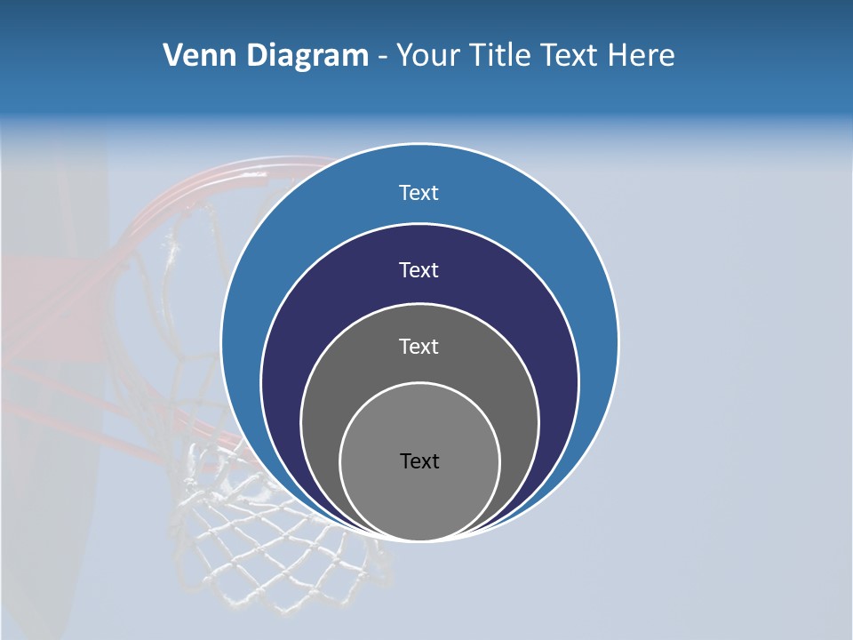 Basketball On The Rim PowerPoint Template