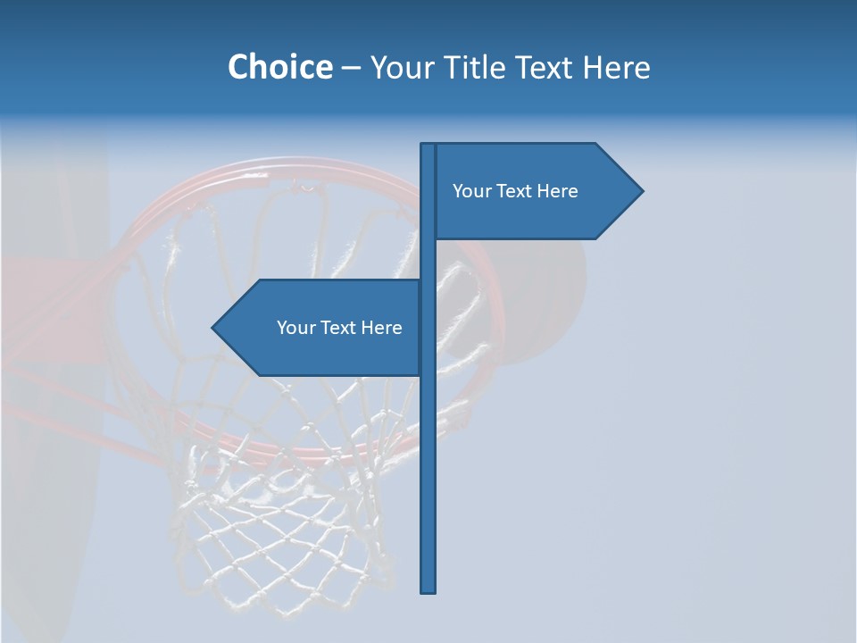 Basketball On The Rim PowerPoint Template