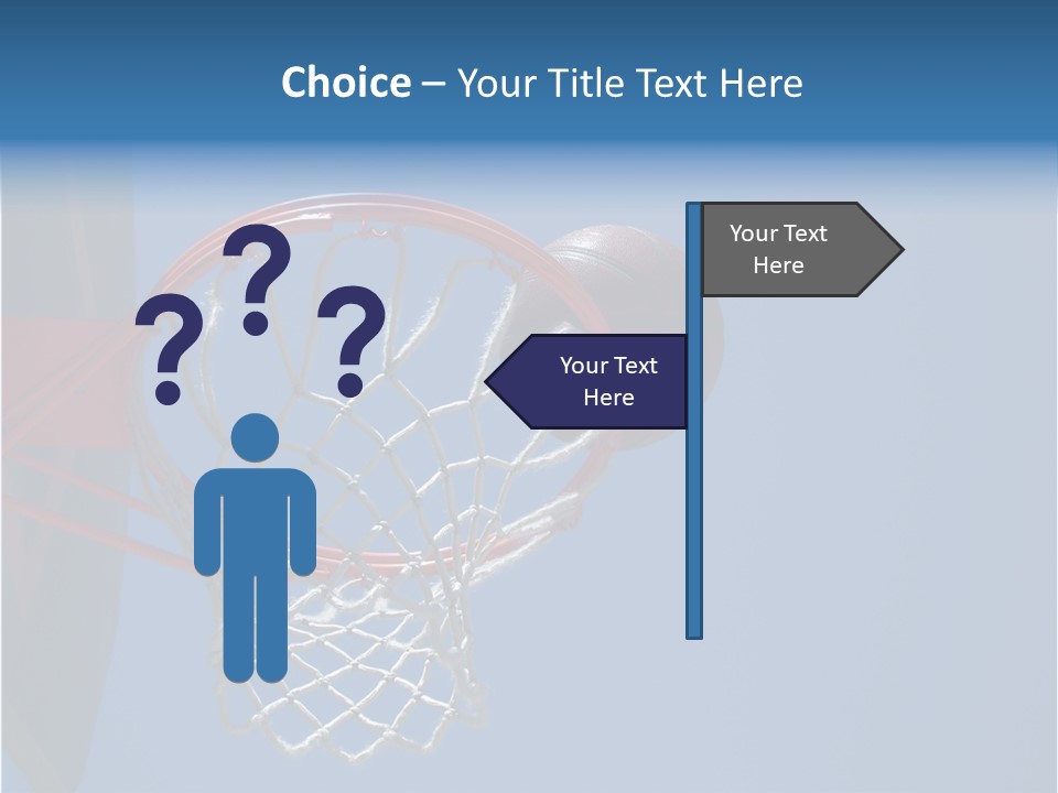 Basketball On The Rim PowerPoint Template