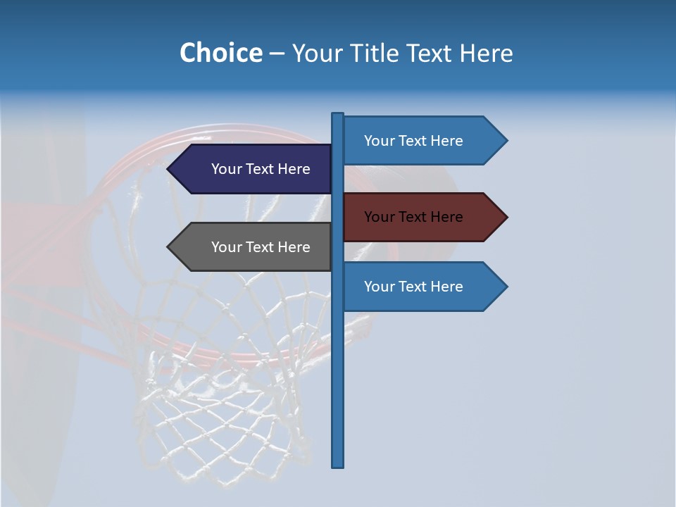 Basketball On The Rim PowerPoint Template