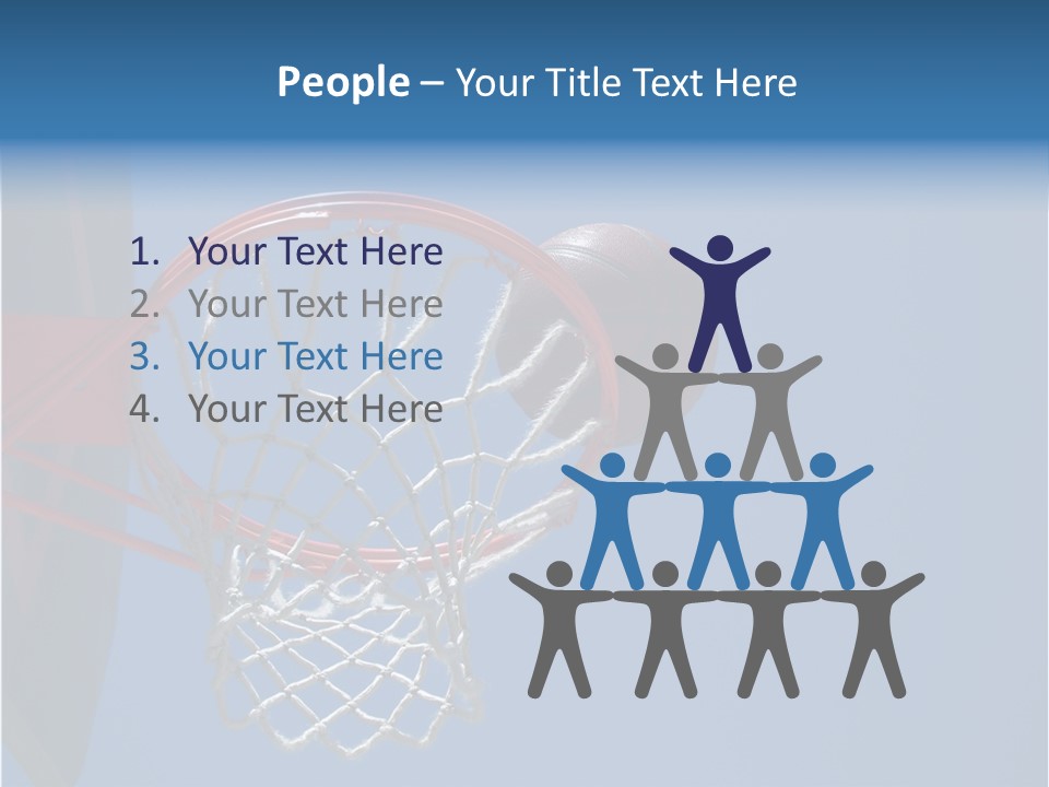 Basketball On The Rim PowerPoint Template