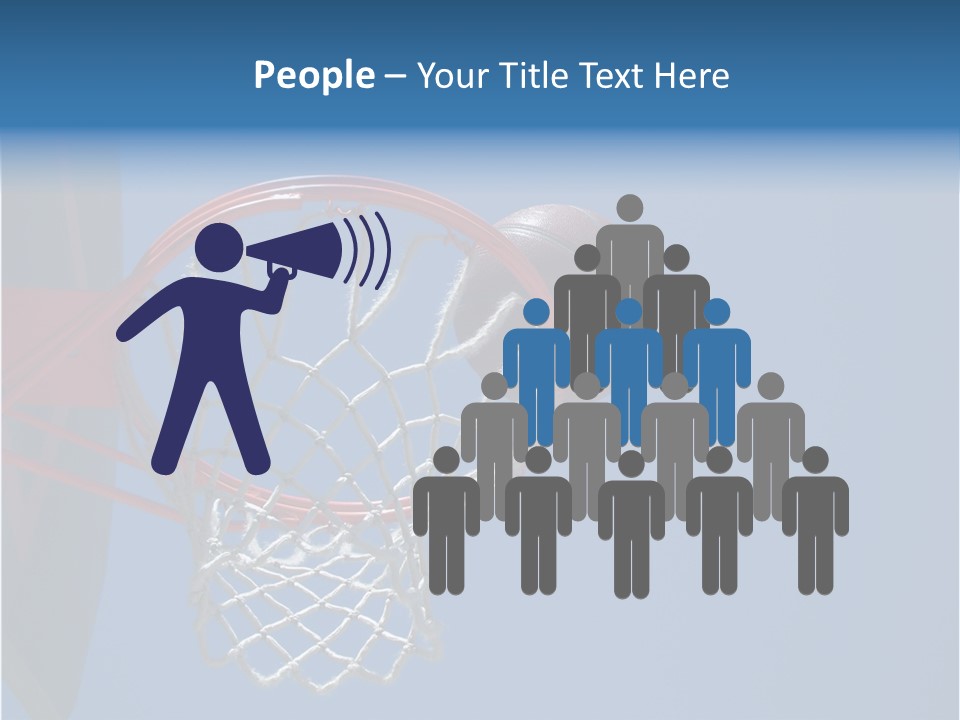 Basketball On The Rim PowerPoint Template