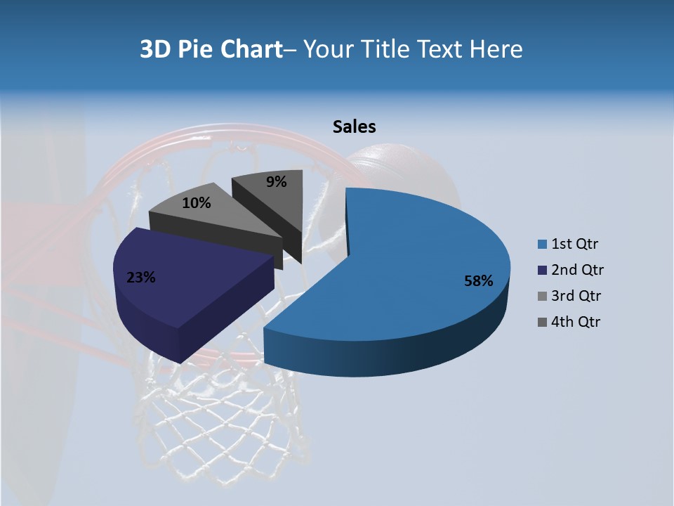 Basketball On The Rim PowerPoint Template