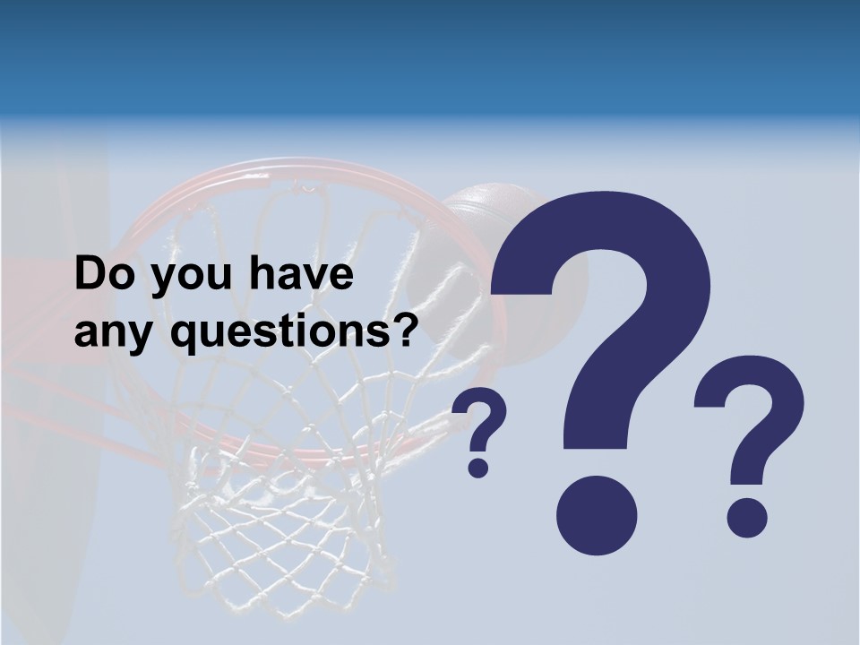Basketball On The Rim PowerPoint Template