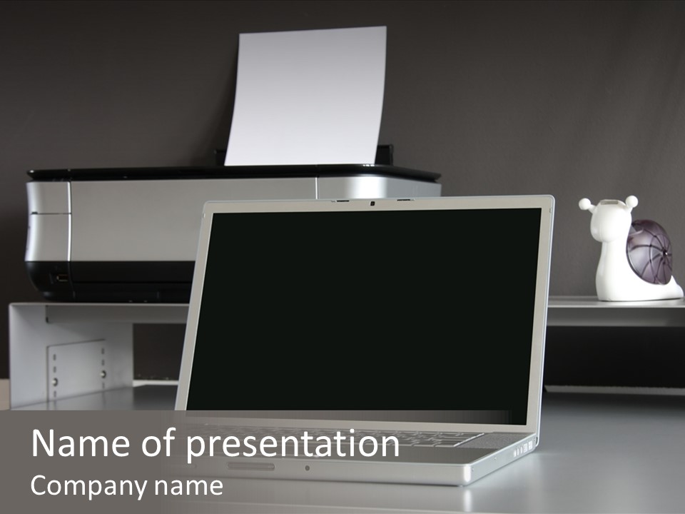 Home Office Desk PowerPoint Template