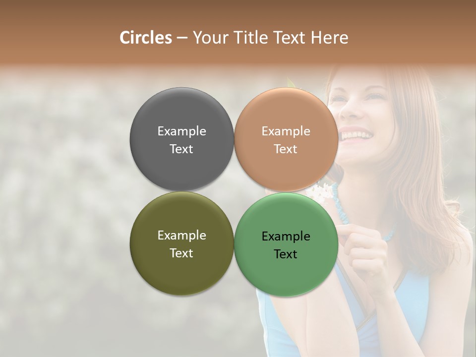 Laughing Girl Outdoors PowerPoint Template