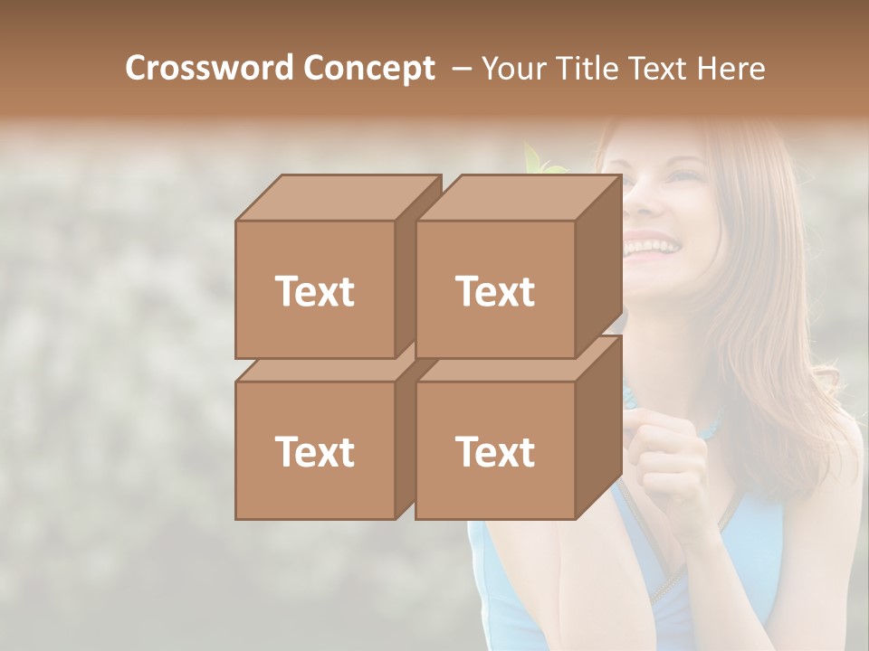 Laughing Girl Outdoors PowerPoint Template