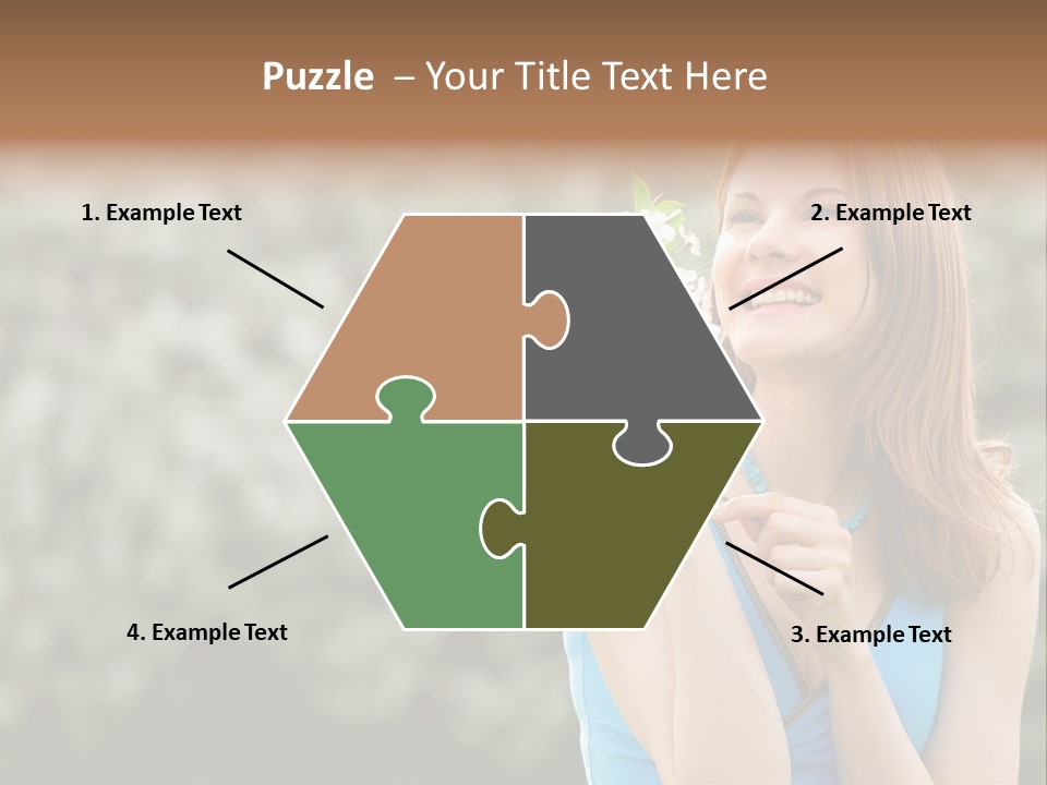 Laughing Girl Outdoors PowerPoint Template