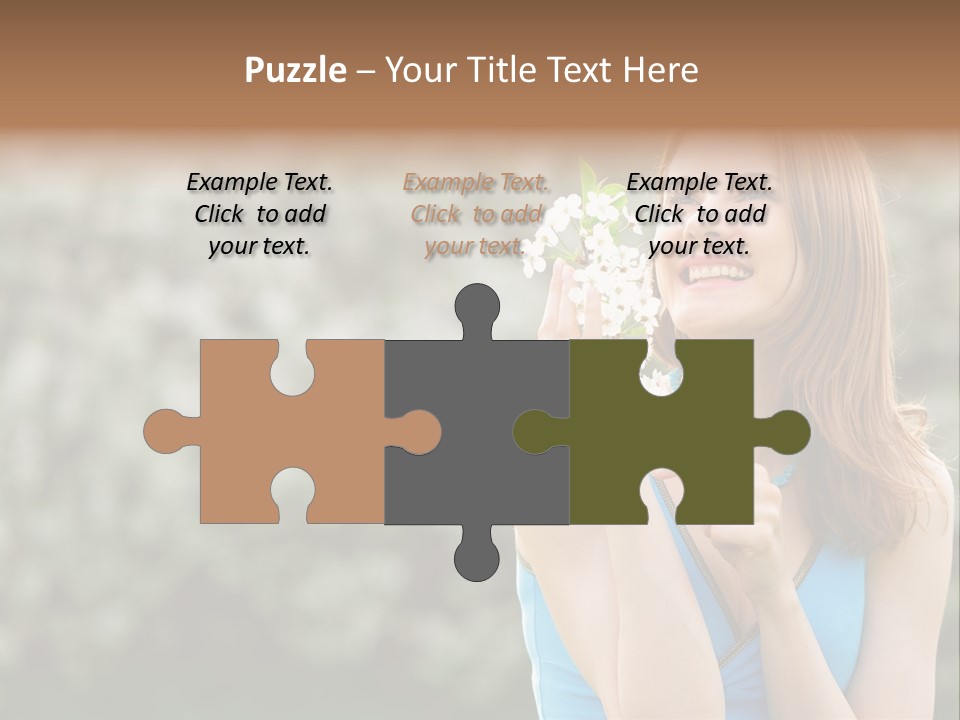 Laughing Girl Outdoors PowerPoint Template