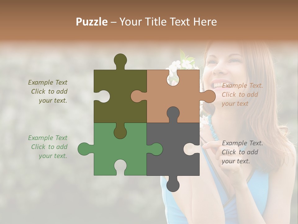 Laughing Girl Outdoors PowerPoint Template