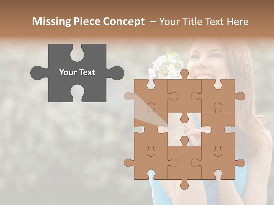 Laughing Girl Outdoors PowerPoint Template