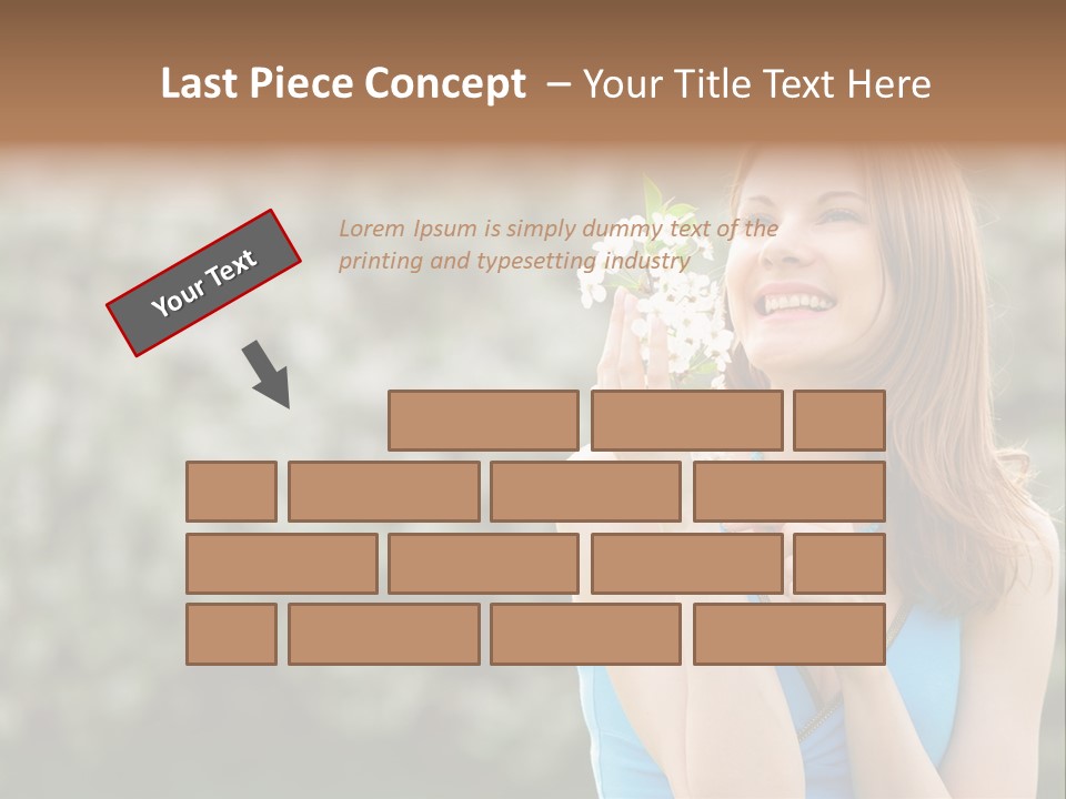 Laughing Girl Outdoors PowerPoint Template
