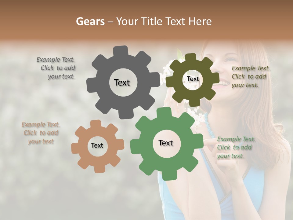 Laughing Girl Outdoors PowerPoint Template