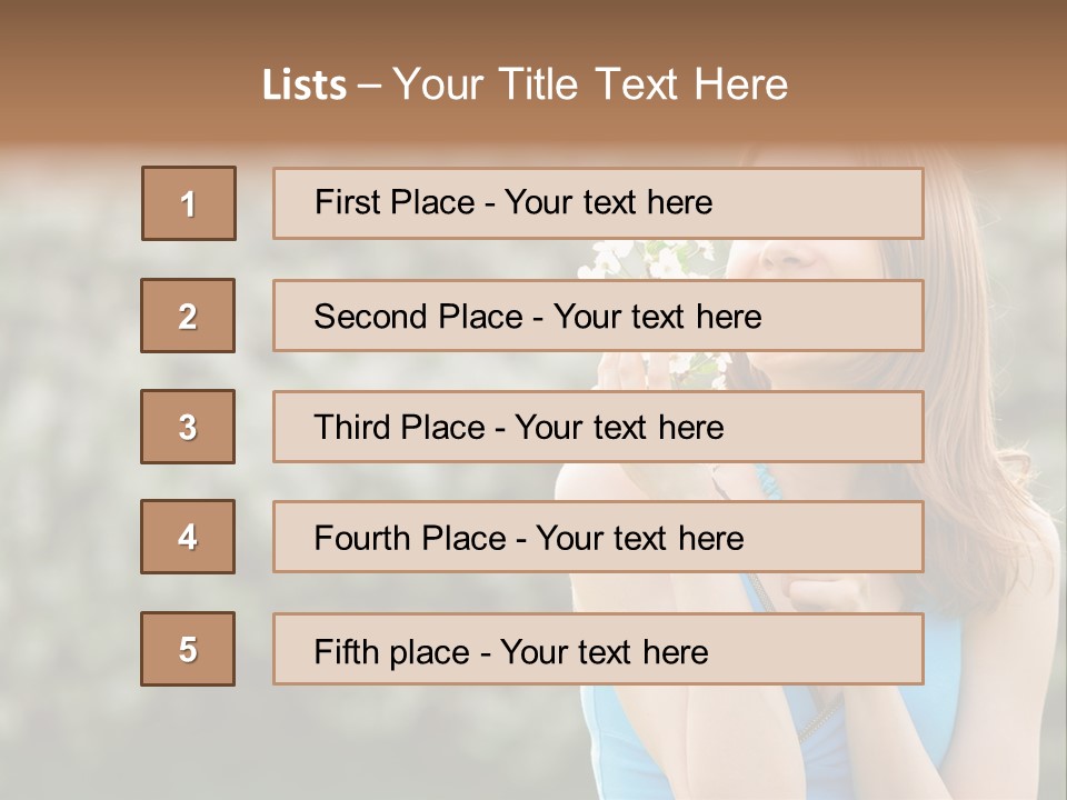 Laughing Girl Outdoors PowerPoint Template