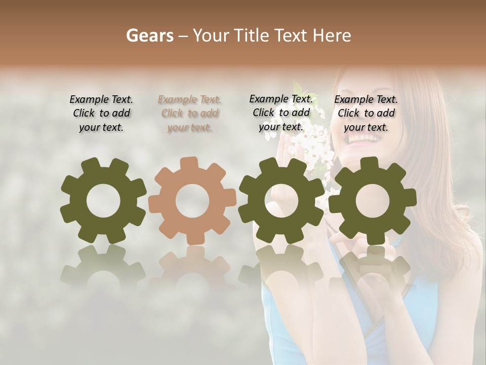 Laughing Girl Outdoors PowerPoint Template