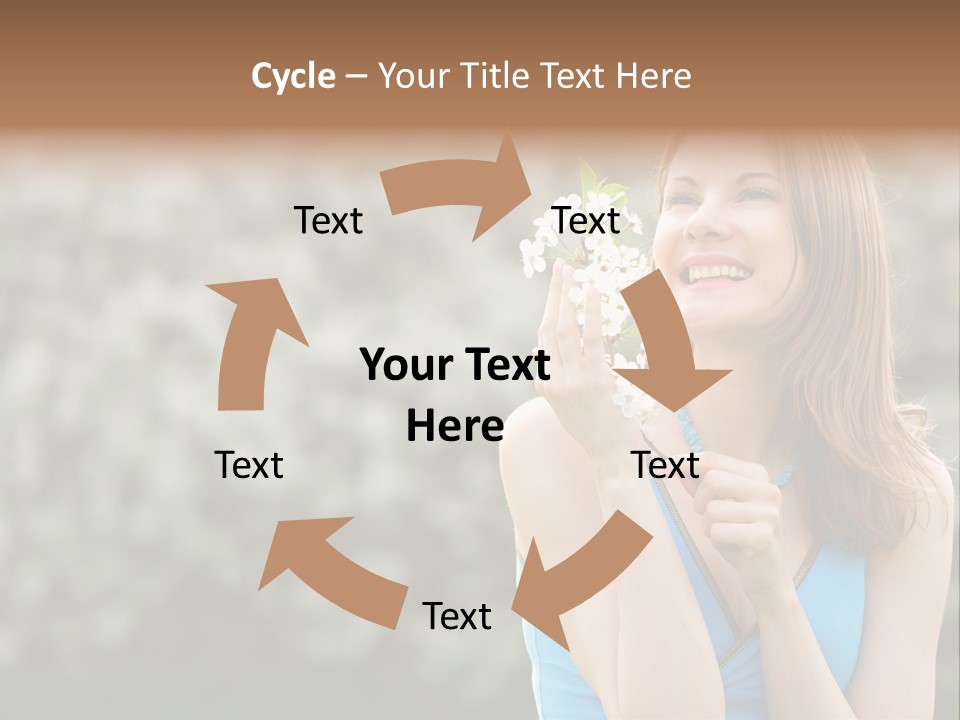 Laughing Girl Outdoors PowerPoint Template