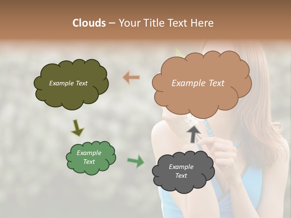 Laughing Girl Outdoors PowerPoint Template