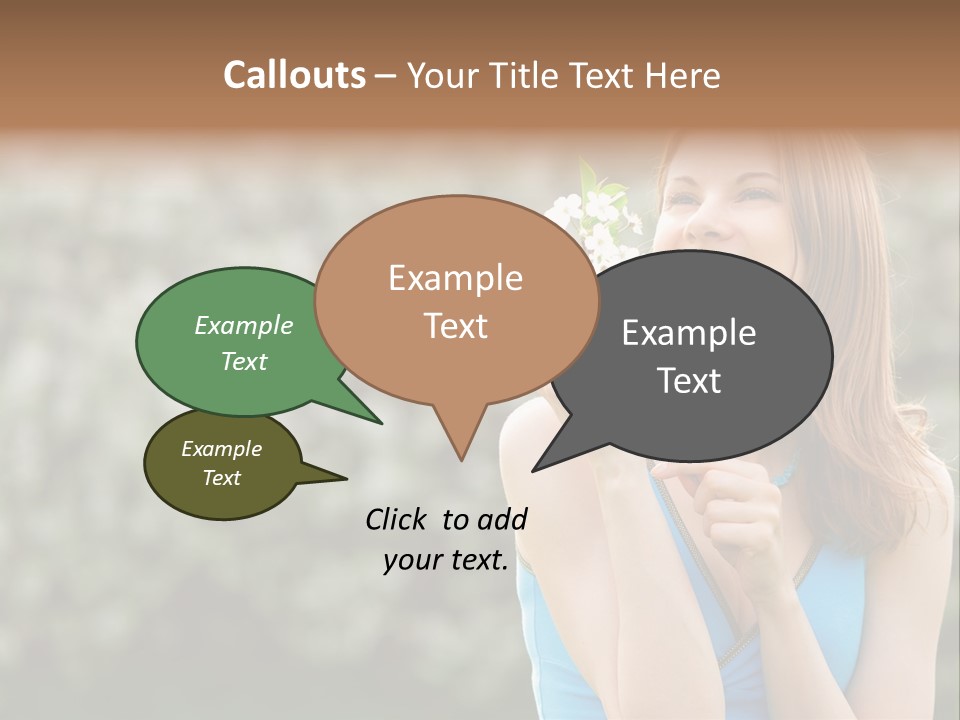 Laughing Girl Outdoors PowerPoint Template