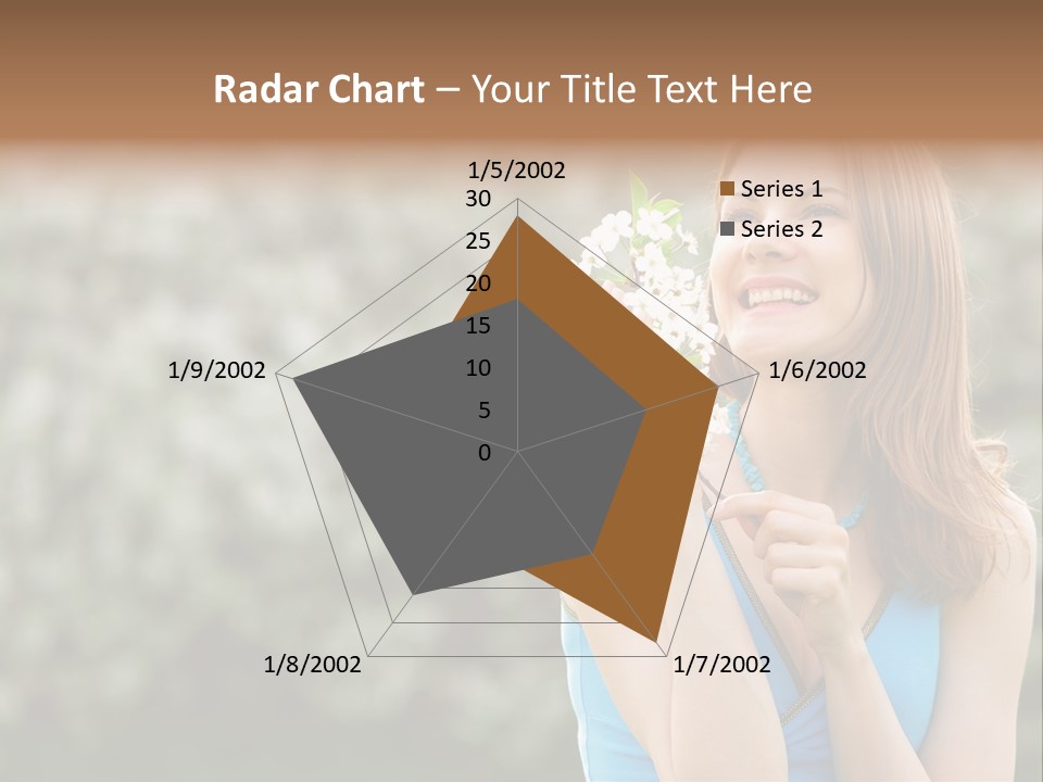 Laughing Girl Outdoors PowerPoint Template