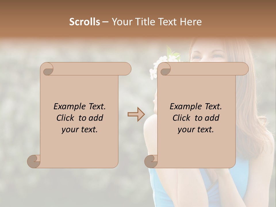Laughing Girl Outdoors PowerPoint Template
