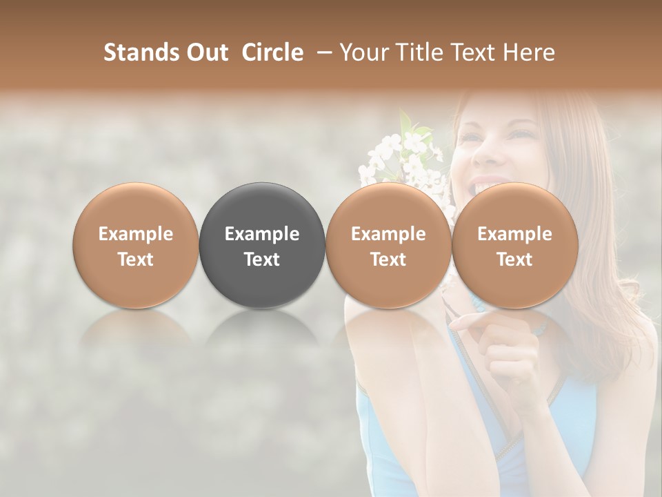 Laughing Girl Outdoors PowerPoint Template