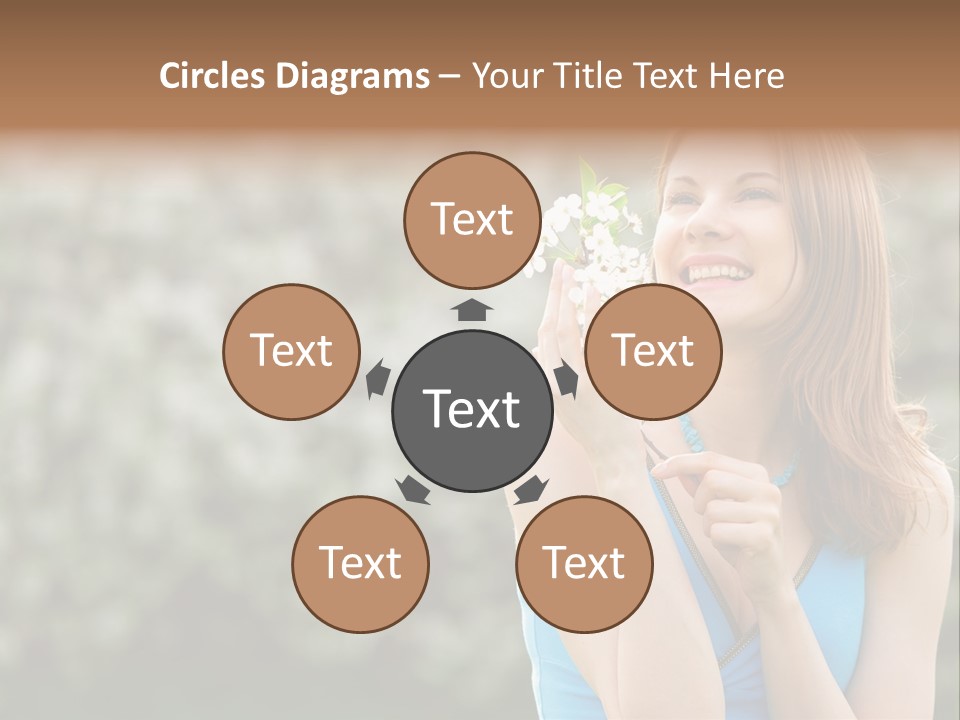 Laughing Girl Outdoors PowerPoint Template