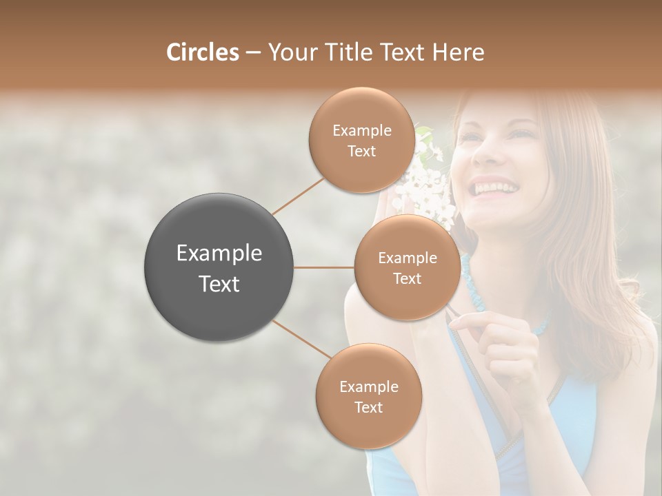 Laughing Girl Outdoors PowerPoint Template