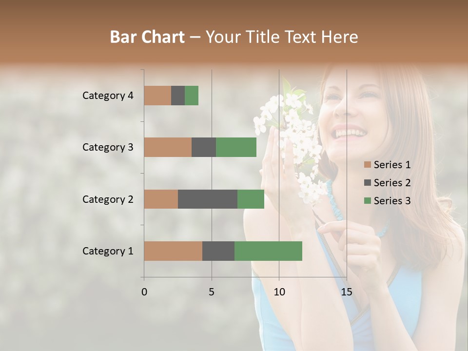 Laughing Girl Outdoors PowerPoint Template