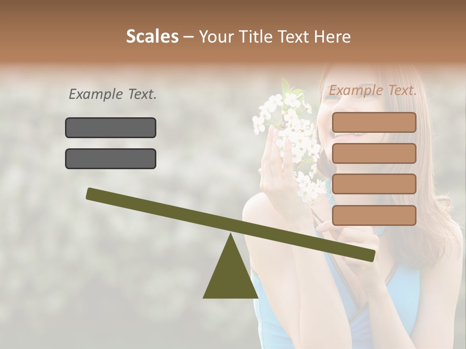 Laughing Girl Outdoors PowerPoint Template