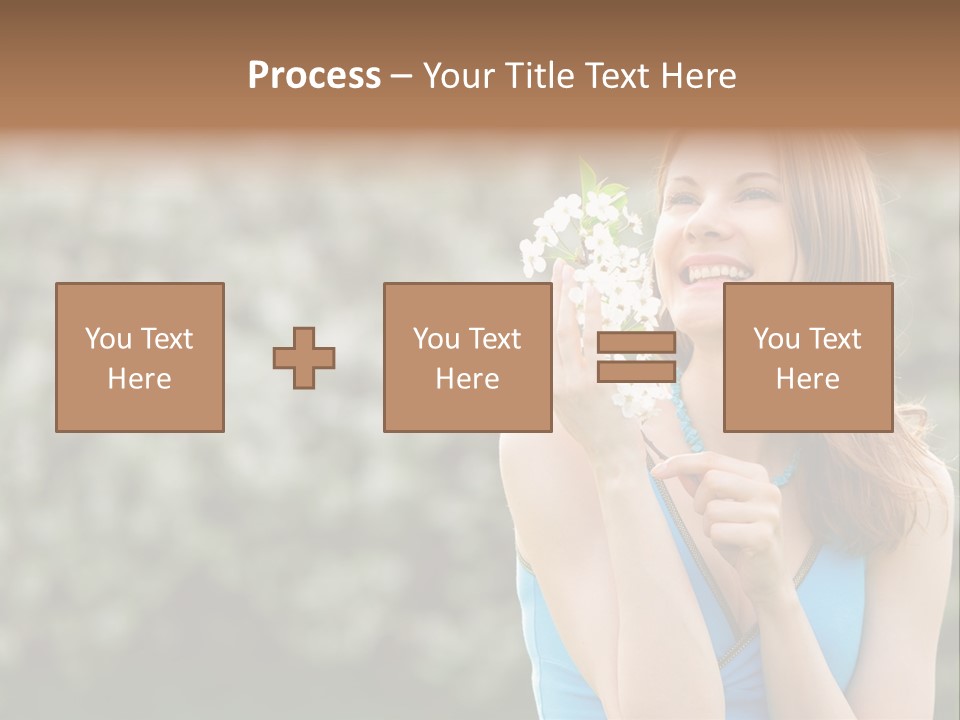 Laughing Girl Outdoors PowerPoint Template