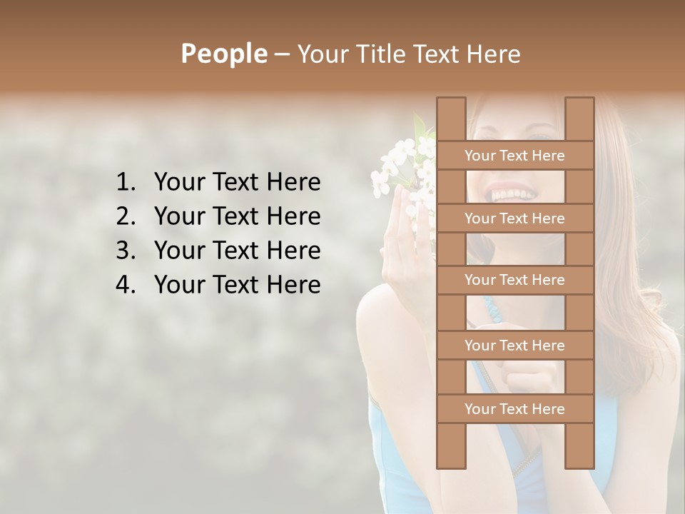 Laughing Girl Outdoors PowerPoint Template