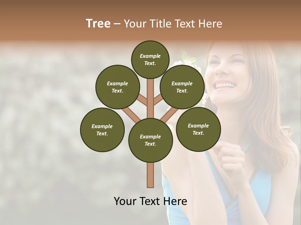 Laughing Girl Outdoors PowerPoint Template