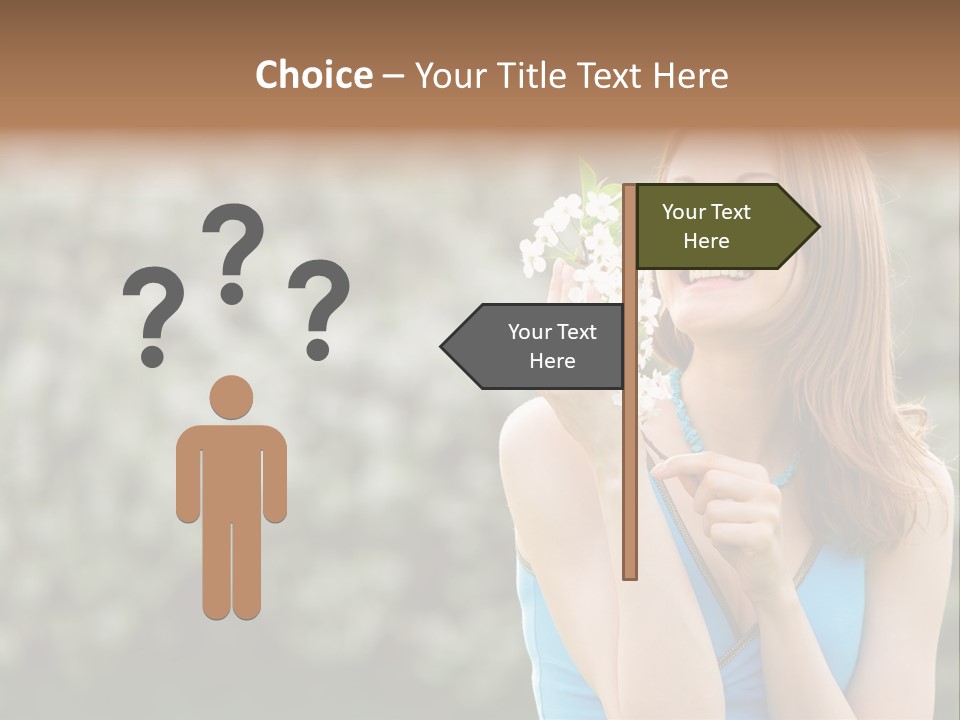 Laughing Girl Outdoors PowerPoint Template