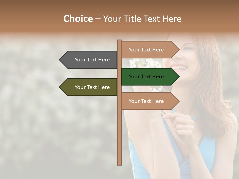 Laughing Girl Outdoors PowerPoint Template