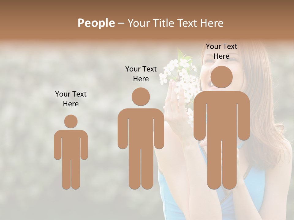 Laughing Girl Outdoors PowerPoint Template