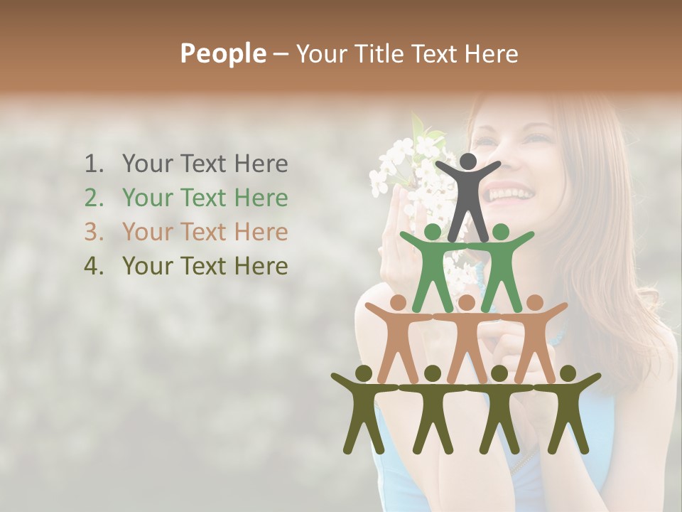 Laughing Girl Outdoors PowerPoint Template