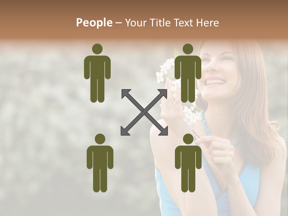 Laughing Girl Outdoors PowerPoint Template