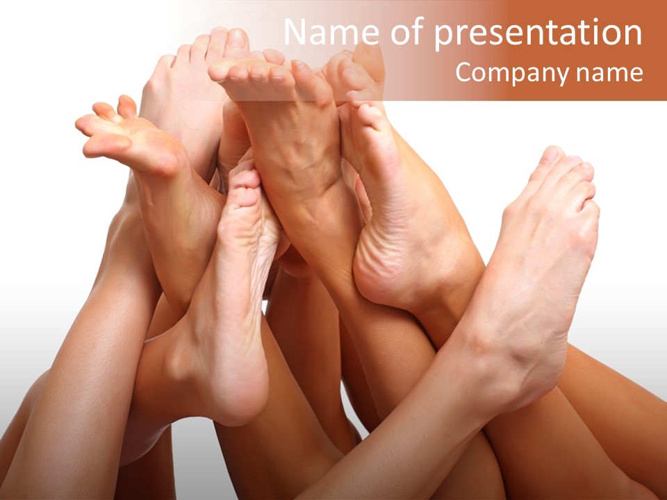 Well-Groomed Bared A Foot Of Female Feet, Isolated On A White Background, Please See Some Of My Other Parts Of A Images PowerPoint Template