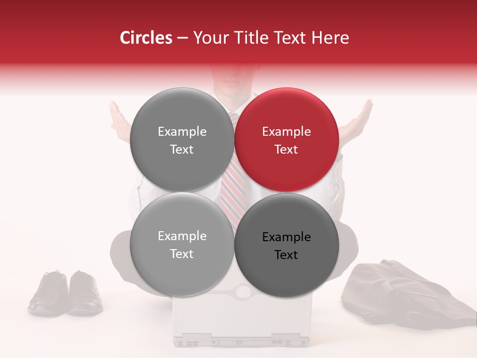 Businessman Meditates In Office PowerPoint Template