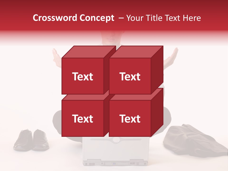 Businessman Meditates In Office PowerPoint Template